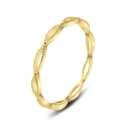 Gold Plated Infinity Spiral Silver Ring NSR-2915-GP